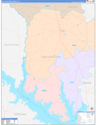 San Augustine ColorCast Wall Map